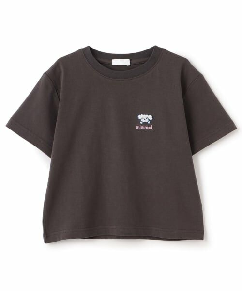 minimal / ミニマル Tシャツ | 【綿100】プチプラワンポイント半袖Tシャツ（チャコール）
