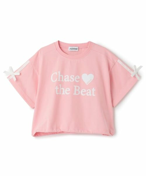 minimal / ミニマル Tシャツ | 【接触冷感】袖リボン半袖Tシャツ（ピンク）