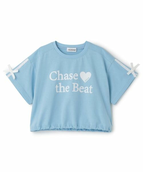 minimal / ミニマル Tシャツ | 【接触冷感】袖リボン半袖Tシャツ（サックス）