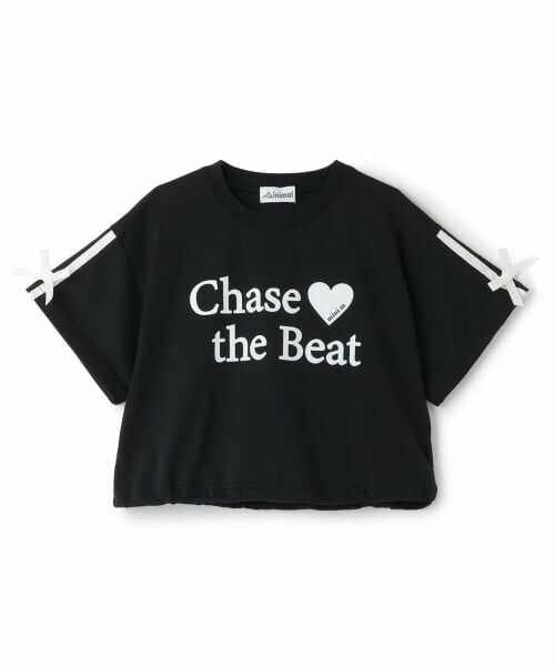 minimal / ミニマル Tシャツ | 【接触冷感】袖リボン半袖Tシャツ（黒）
