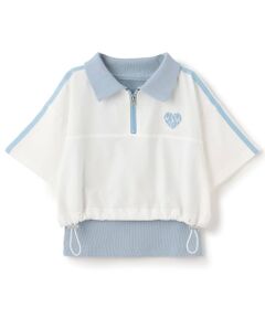 minimal / ミニマル Tシャツ | 【インナーつき】ハーフジップクロップド半袖Tシャツ