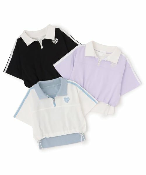 minimal / ミニマル Tシャツ | 【インナーつき】ハーフジップクロップド半袖Tシャツ | 詳細12