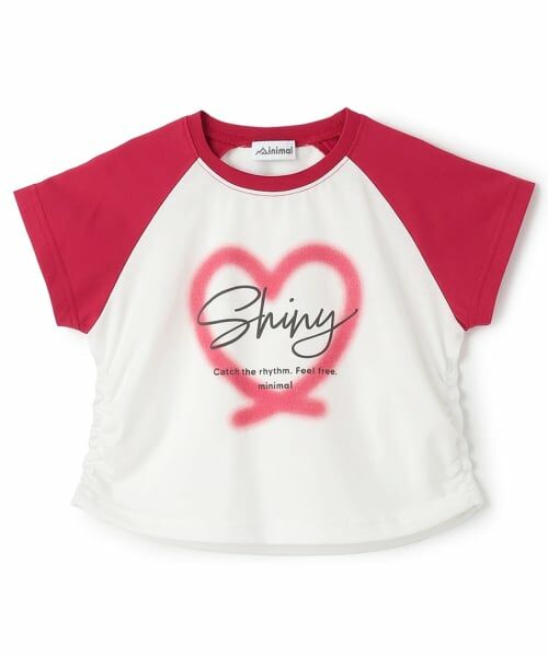 minimal / ミニマル Tシャツ | 【接触冷感】クロップドラグラン半袖Tシャツ（赤）