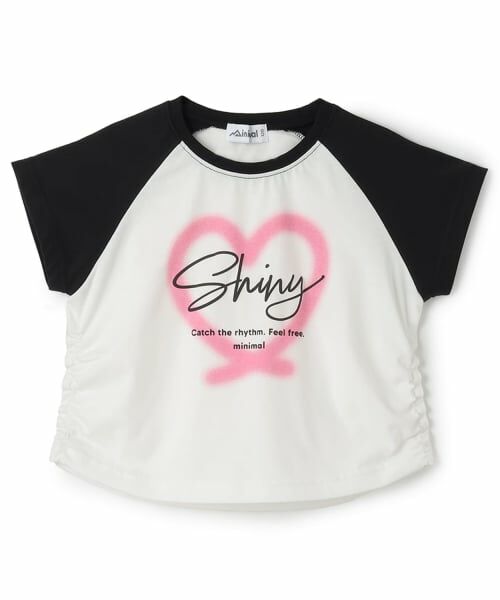 minimal / ミニマル Tシャツ | 【接触冷感】クロップドラグラン半袖Tシャツ（黒）