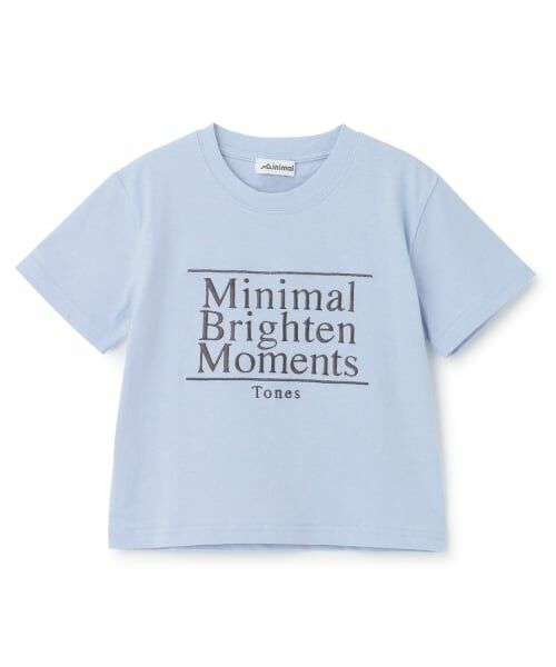 minimal / ミニマル Tシャツ | 【綿100】プチプラグラフィックアソート半袖Tシャツ（サックス）