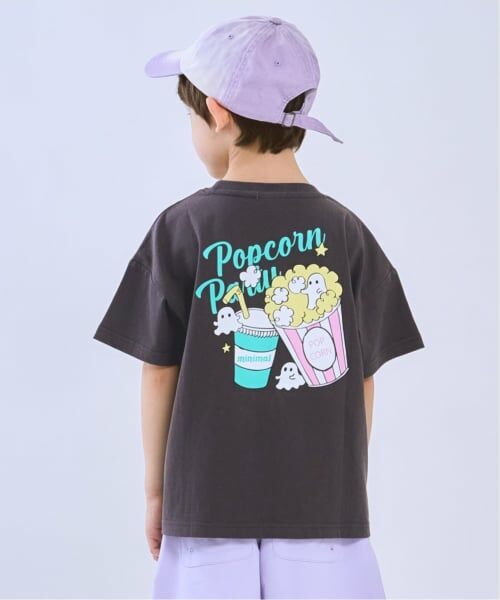 minimal / ミニマル Tシャツ | 【綿100%】オバケイラストルーズ半袖Tシャツ（チャコール）