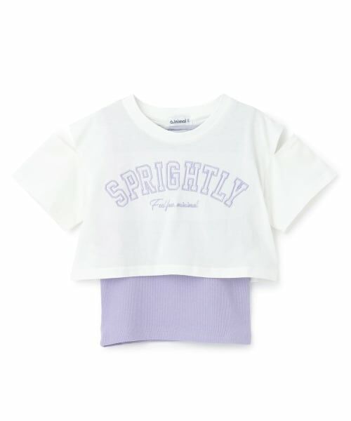minimal / ミニマル Tシャツ | 【インナーつき】肩あきクロップド半袖Tシャツ（オフ ホワイト）
