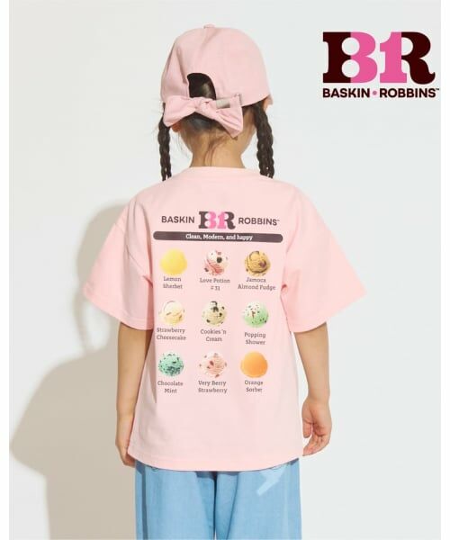 minimal / ミニマル Tシャツ | 【サーティワン アイスクリーム】【接触冷感】バックプリントルーズ半袖Tシャツ(ピンク)