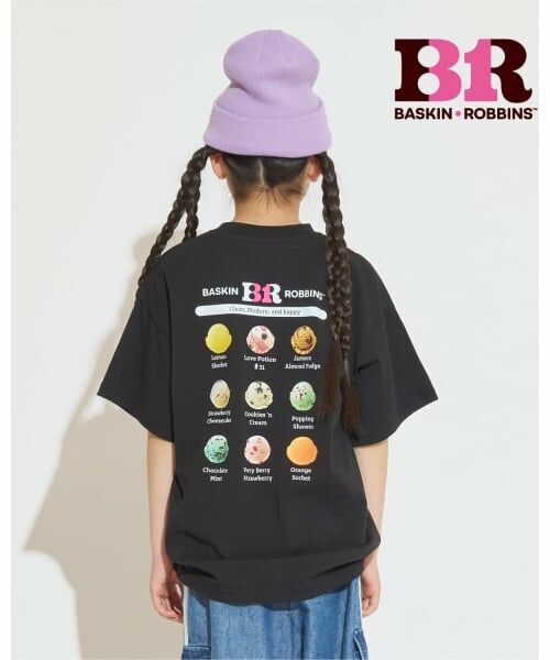 minimal / ミニマル Tシャツ | 【サーティワン アイスクリーム】【接触冷感】バックプリントルーズ半袖Tシャツ(黒)