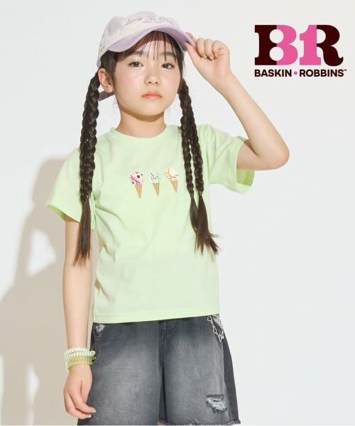 minimal / ミニマル Tシャツ | 【サーティワン アイスクリーム】【接触冷感】フロント刺繍Tシャツ(エメラルド グリーン)