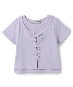 minimal / ミニマル Tシャツ | 【吸水速乾】【サラサラプラス】テレコレースアップ半袖Tシャツ