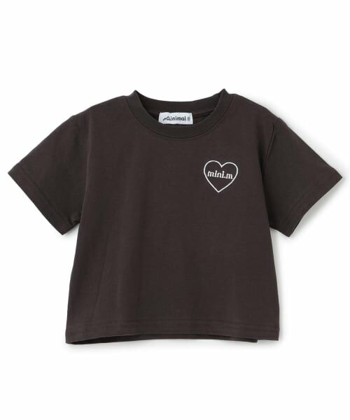 minimal / ミニマル Tシャツ | 【綿100%】【プチプラ】\nモチーフバックプリント半袖Tシャツ(チャコール)