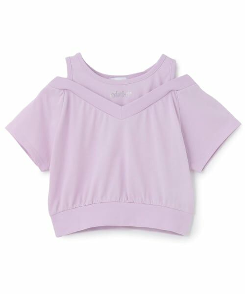 minimal / ミニマル Tシャツ | 肩あきレイヤード半袖Tシャツ(ラベンダー)