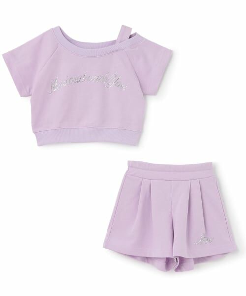 minimal / ミニマル その他トップス | ラインストーン ロゴ\nワンショルTシャツセットアップ | 詳細2