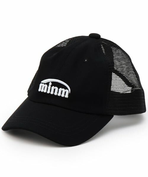 minimal / ミニマル キャップ | 【UV】刺しゅうアソートメッシュキャップ（黒）