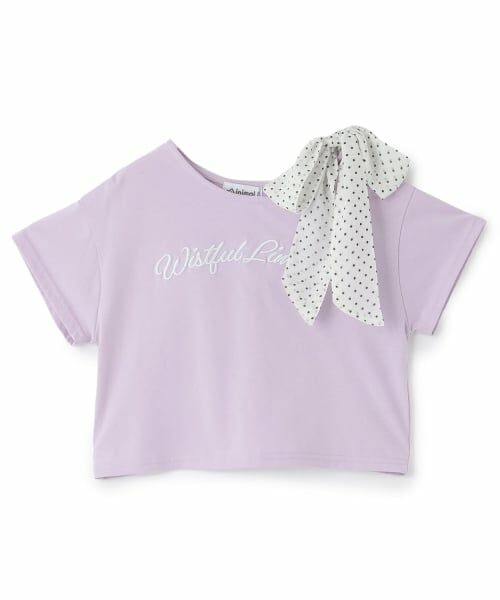 minimal / ミニマル Tシャツ | 【リボン2WAY】ワンショルTシャツ(ラベンダー)