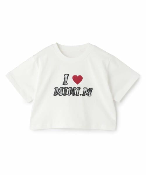 minimal / ミニマル Tシャツ | 【綿100%】ロゴアソートクロップド半袖Tシャツ(白)