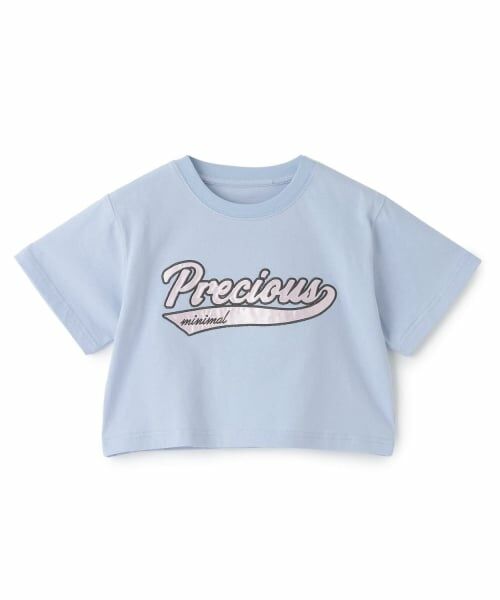 minimal / ミニマル Tシャツ | 【綿100%】ロゴアソートクロップド半袖Tシャツ(サックス)