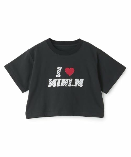 minimal / ミニマル Tシャツ | 【綿100%】ロゴアソートクロップド半袖Tシャツ(黒)