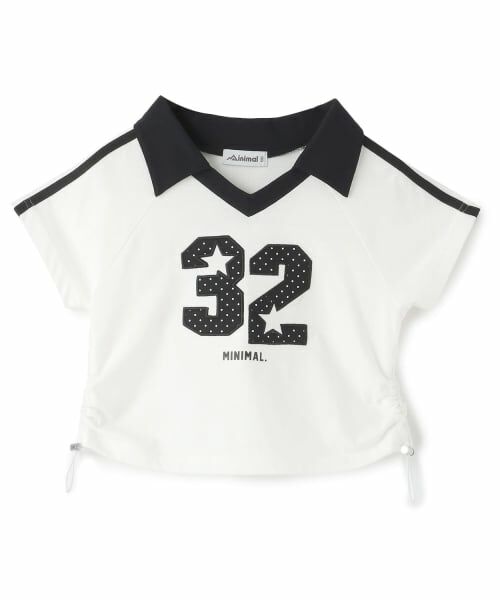 minimal / ミニマル Tシャツ | ナンバー衿つき半袖Tシャツ(オフ ホワイト)