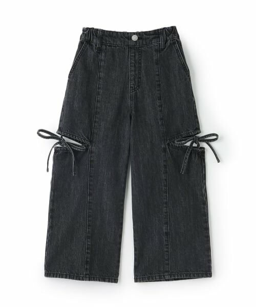 minimal / ミニマル その他パンツ | デニムスリットワイドパンツ（黒）