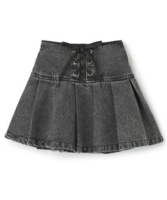 minimal / ミニマル ショート・ハーフ・半端丈パンツ | 【インナーパンツつき】レースアップデニムスカート