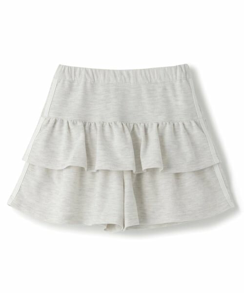 minimal / ミニマル ショート・ハーフ・半端丈パンツ | ミニ裏毛ラインティアードスカパン(シロ杢)