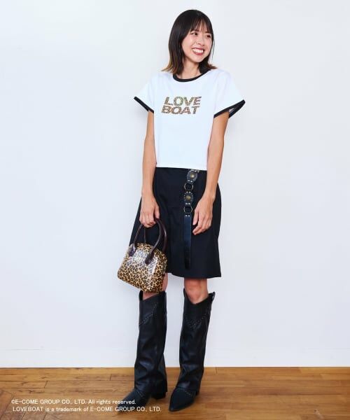 minimal / ミニマル Tシャツ | 【親子リンク】LOVEBOATリンガーTシャツ（レディース） | 詳細1