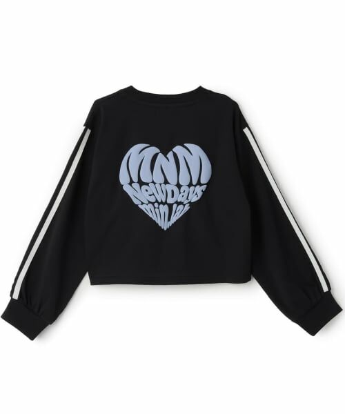minimal / ミニマル Tシャツ | 【防汚加工】クロップドバックハート袖ライン長袖Tシャツ | 詳細1
