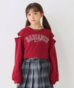 minimal / ミニマル Tシャツ | 【インナーつき】クロップド肩開き長袖Tシャツセット