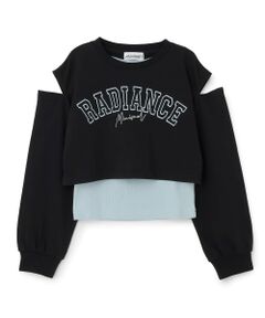 minimal / ミニマル Tシャツ | 【インナーつき】クロップド肩開き長袖Tシャツセット