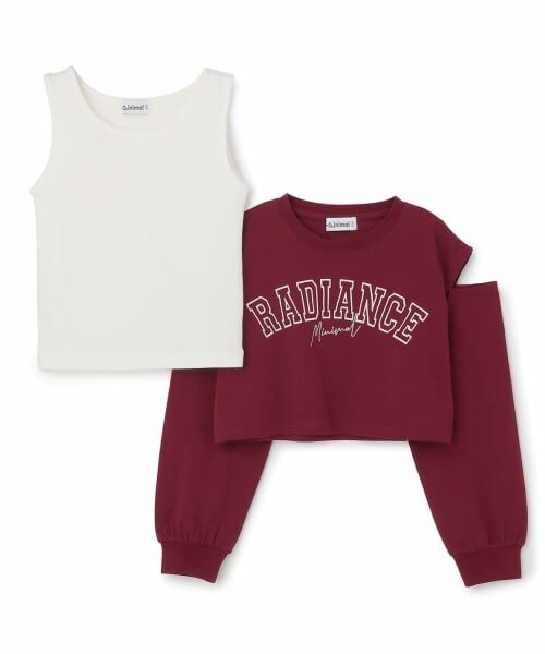 minimal / ミニマル Tシャツ | 【インナーつき】クロップド肩開き長袖Tシャツセット | 詳細10