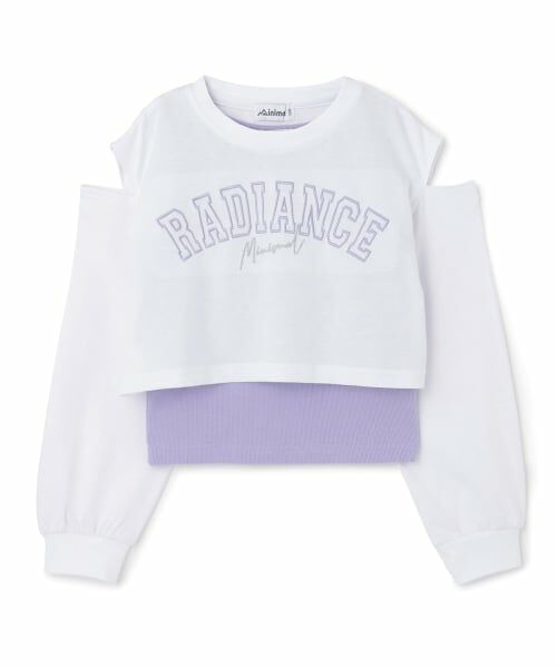 minimal / ミニマル Tシャツ | 【インナーつき】クロップド肩開き長袖Tシャツセット | 詳細7