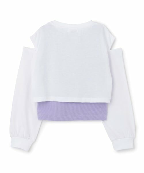 minimal / ミニマル Tシャツ | 【インナーつき】クロップド肩開き長袖Tシャツセット | 詳細8
