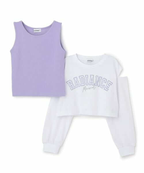minimal / ミニマル Tシャツ | 【インナーつき】クロップド肩開き長袖Tシャツセット | 詳細9