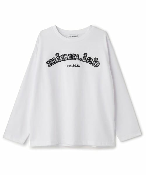 minimal / ミニマル Tシャツ | 【防汚加工】アップリケグラフィック長袖Tシャツ(オフ ホワイト)