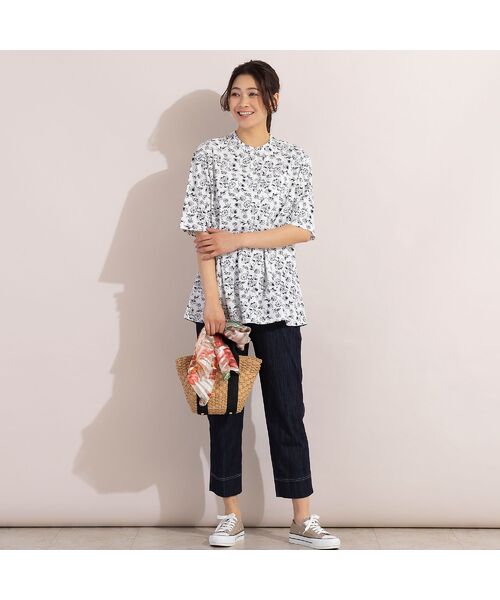 涼感ストレッチデニムクロップドパンツ （ショート・ハーフ・半端丈パンツ）｜missel ミゼール ファッション通販 タカシマヤファッションスクエア