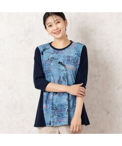 【洗える・日本製】デニムプリントカットソー