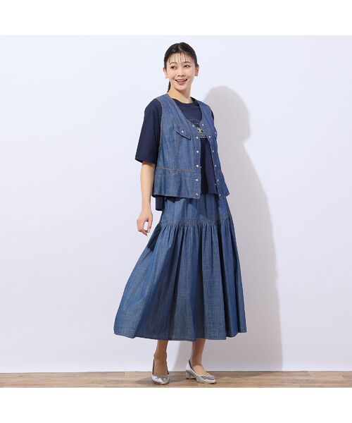 【関税込み】The Garment ブラウン Pisa ベスト セール】 【洗える・セットアップ可能】スラブデニム ベスト