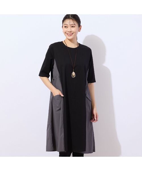 missel/ミゼール 【人気アイテム・洗える】ナイロンタフタ ドッキングワンピース ブラック 3L missel/ミゼール 【人気アイテム・洗える】ナイロンタフタ ドッキングワンピース ブラック 3L