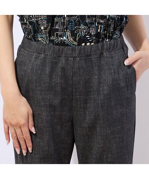 missel / ミゼール ショート・ハーフ・半端丈パンツ | 【洗える・接触冷感】デニム柄クロップドパンツ | 詳細3