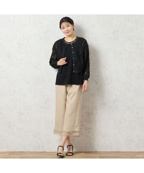 missel / ミゼール カーディガン・ボレロ | 【洗える・限定カラーあり】テープ刺繍シアーカーディガン | 詳細9
