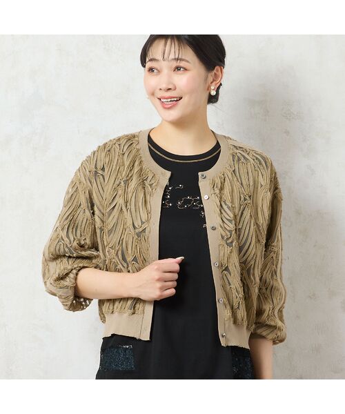 missel / ミゼール カーディガン・ボレロ | 【洗える・限定カラーあり】テープ刺繍シアーカーディガン | 詳細11