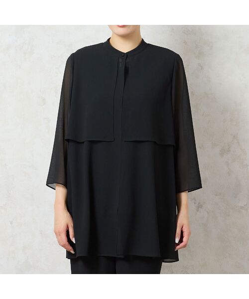 missel / ミゼール シャツ・ブラウス | 【洗える・セットアップ可能・3L/4Lサイズあり】ジョーゼットロングブラウス | 詳細4