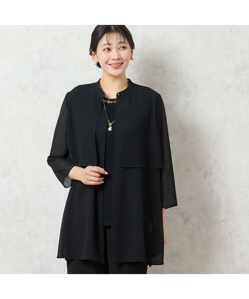 missel / ミゼール シャツ・ブラウス | 【洗える・セットアップ可能・3L/4Lサイズあり】ジョーゼットロングブラウス | 詳細7