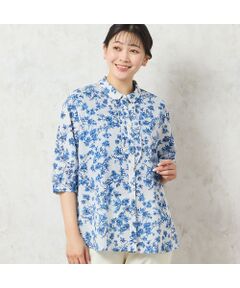 missel / ミゼール シャツ・ブラウス | 【洗える・綿100%】クラシックフラワー フリルシャツ