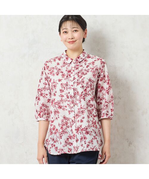 missel / ミゼール シャツ・ブラウス | 【洗える・綿100%】クラシックフラワー フリルシャツ | 詳細1