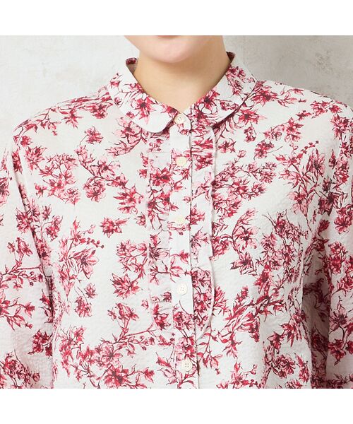 missel / ミゼール シャツ・ブラウス | 【洗える・綿100%】クラシックフラワー フリルシャツ | 詳細2