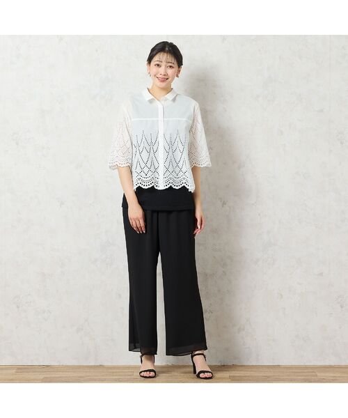 missel / ミゼール その他パンツ | 【洗える・セットアップ可能・3L/4Lサイズあり】ジョーゼットセミワイドパンツ | 詳細13