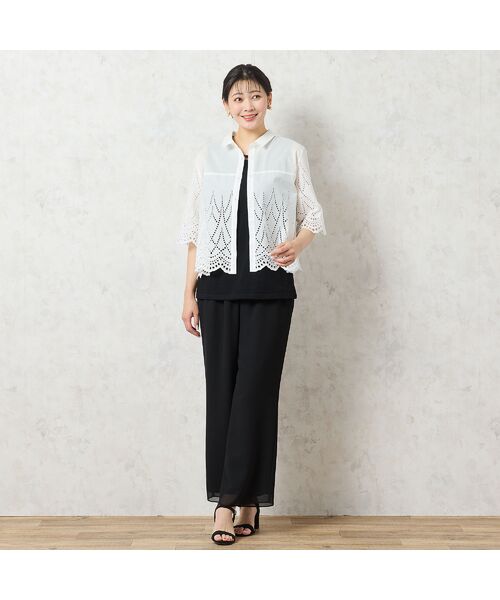 missel / ミゼール その他パンツ | 【洗える・セットアップ可能・3L/4Lサイズあり】ジョーゼットセミワイドパンツ | 詳細14